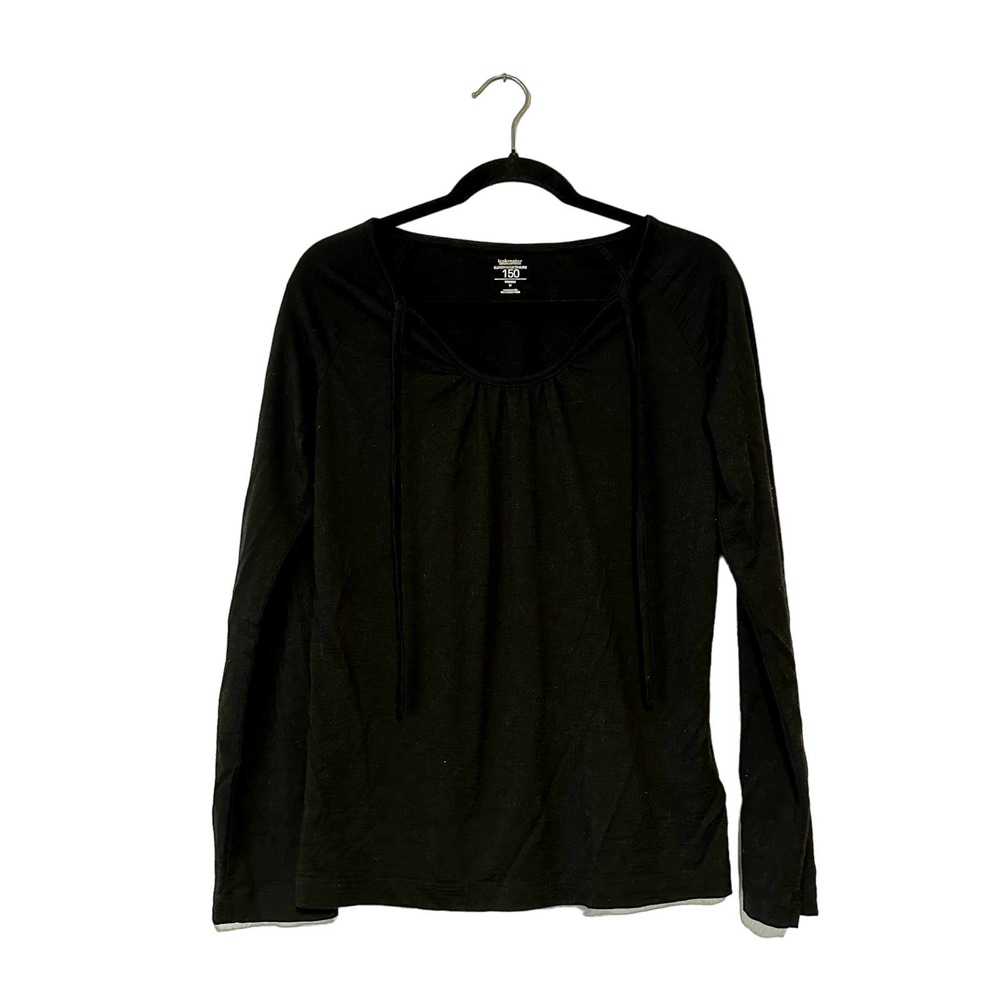 Icebreaker Women's 150 tie neck merino wool long sleeve tee M